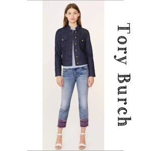 TORY BURCH Myers Cropped Denim Jeans Pants size 25-EUC